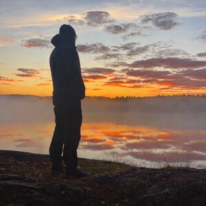 early morning at hut 39 in Glaskogen